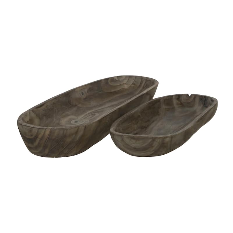 Sagebrook Home Coastal Decorative Wooden Plates
