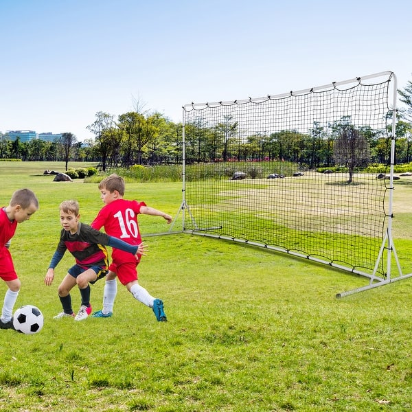 slide 2 of 21, 12 x 6 Feet Soccer Rebounder Net with All Weather Net White