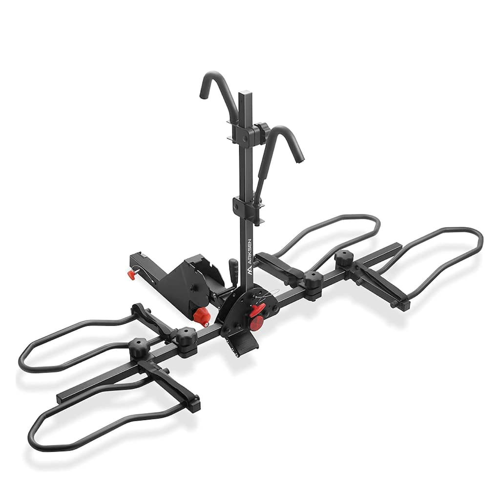 Arksen 2" Hitch Mounted Foldable Rack 2-Bike Platform Style Carrier - Black