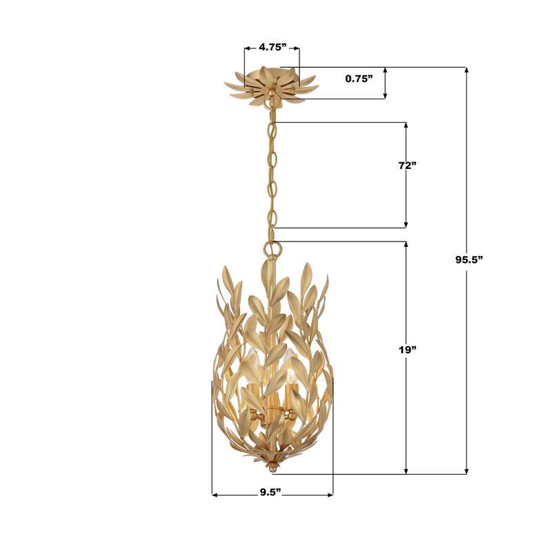 Crystorama Lighting Group 563 Broche 3 Light 10" Wide Taper Candle