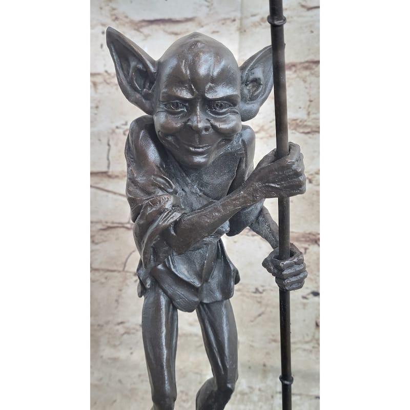 Harry Potter Fantasy Dobby Goblin Riding Boat Bronze Sculpture Statue Figurine Original Art