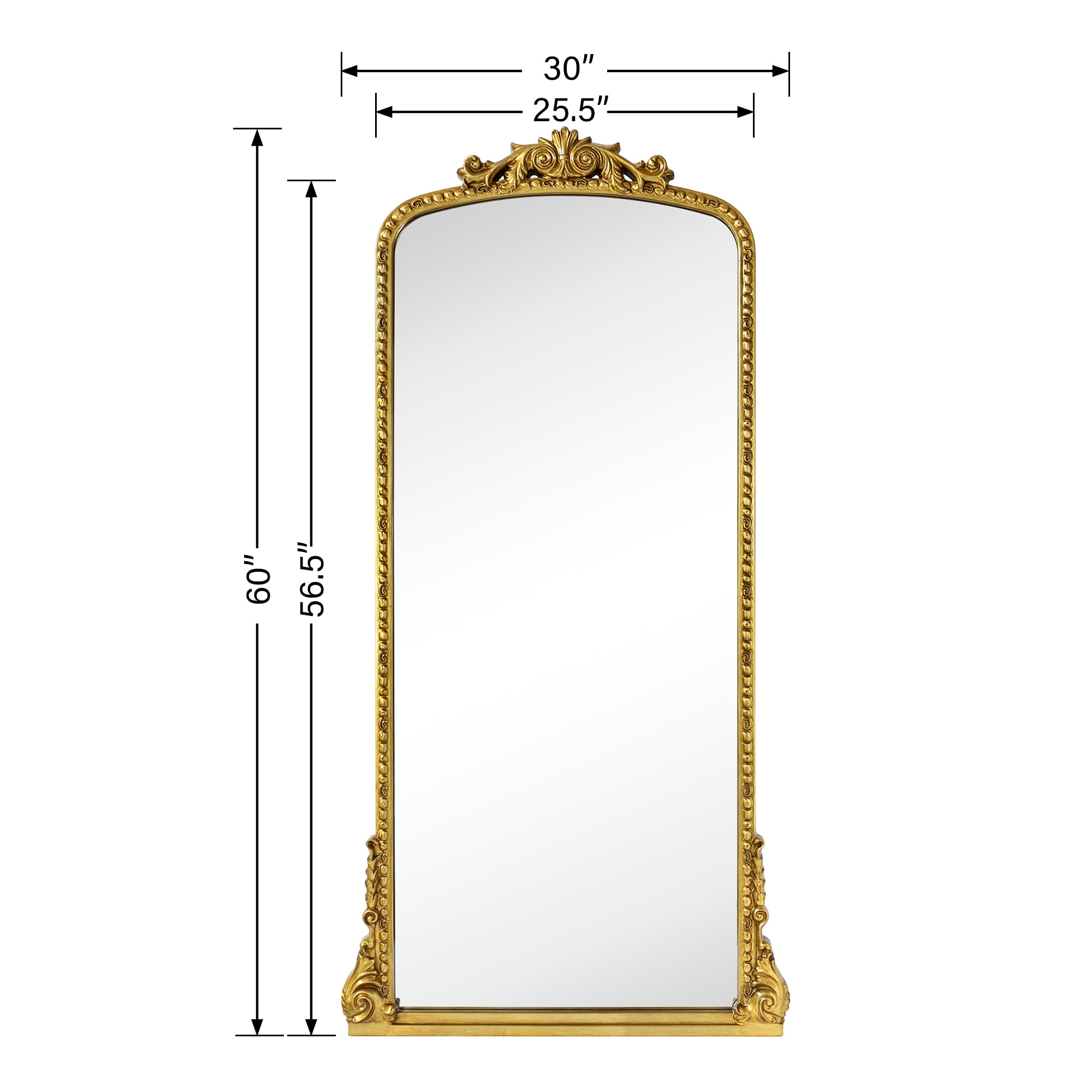 TEHOME Gold Contemporary Floor Mirror for Bathroom & Living Room