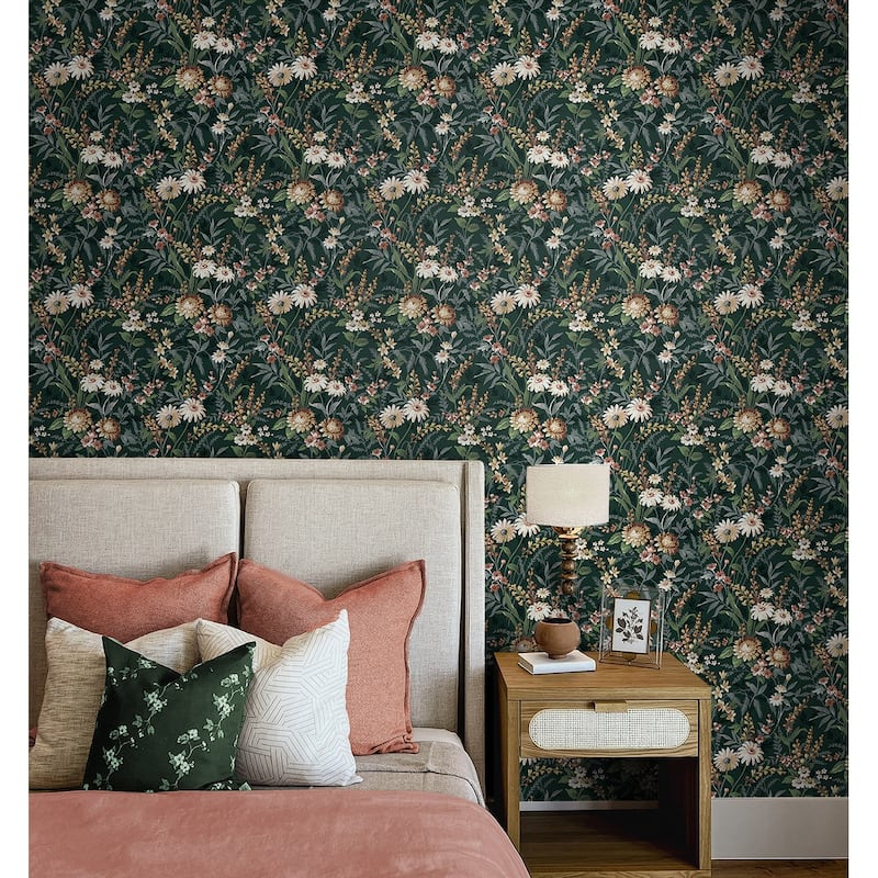 NextWall Vintage Floral Peel and Stick Wallpaper