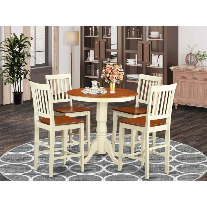 Counter Height Dining Set - 5 Piece Table and Chairs - Modern Kitchen Set