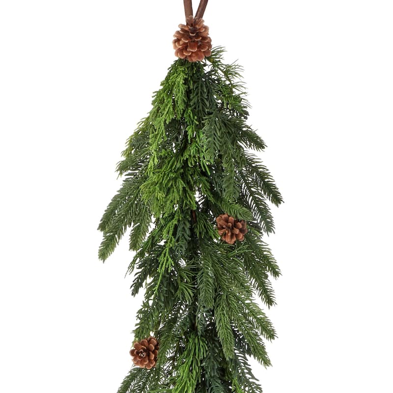 48" Real Touch Cedar And Spruce Cone Garland