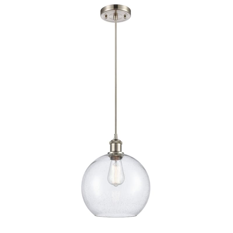 Innovations Lighting Large Athens 10" Wide Mini Pendant - Cord - Brushed Satin Nickel / Seedy