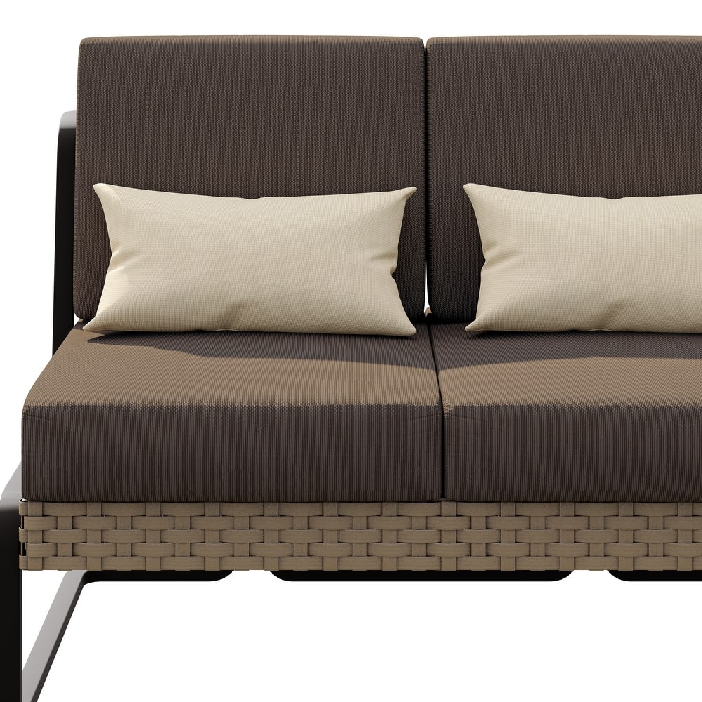 Corvus Akrotiri Outdoor Wicker Armless Loveseat