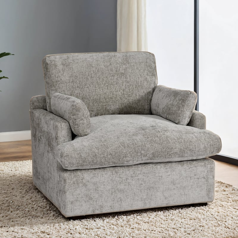 Chenille Oversized 41.5" Wide Down Fill Sofa Lounge Chair and A Half