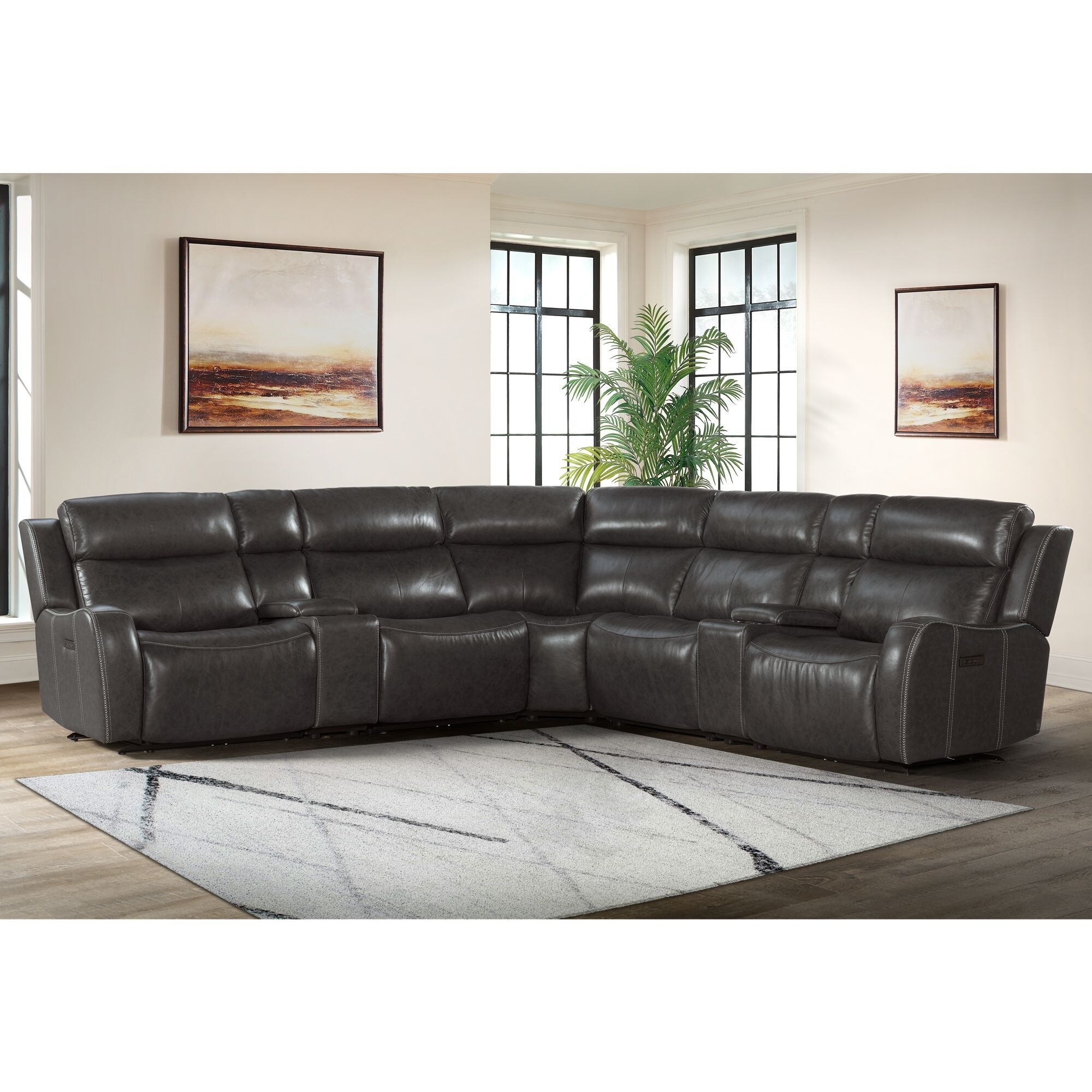 Gearhart top leather sectional
