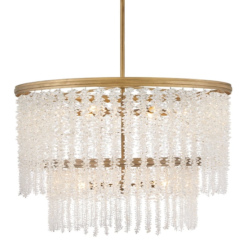 Fredrick Ramond FR41498 Rubina 12 Light 30" Wide Crystal Waterfall - Burnished Gold