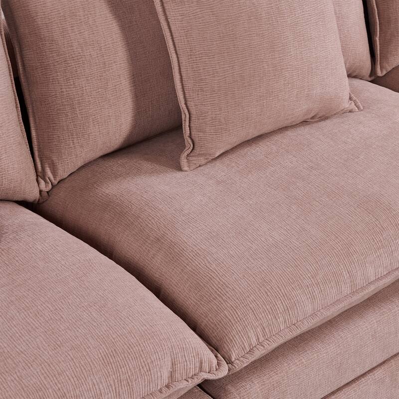 108.66" L-Shaped 4-Seater Sectional Sofa with Convertible Chaise and Ottoman, Spacious Cloud Couch Design