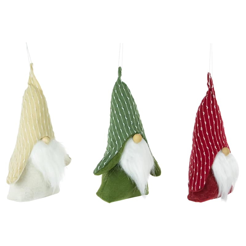 Standing Plush Gnomes Christmas Figurine Ornaments - 8.5" - Set of 3