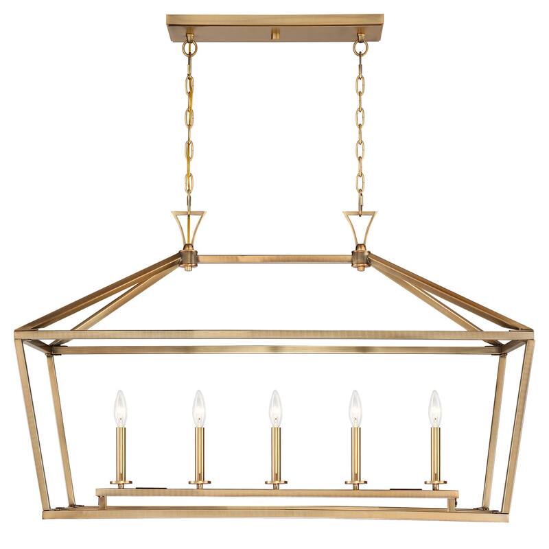 Savoy House 1-424-5 Townsend 5 Light 44" Wide Taper Candle Chandelier - Warm Brass