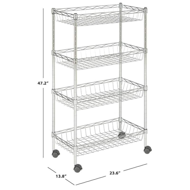 SAFAVIEH Storage Cesella 4-Tier Basket Rack - 23.6" x 13.8" x 47.2" - 24Wx14Dx47H