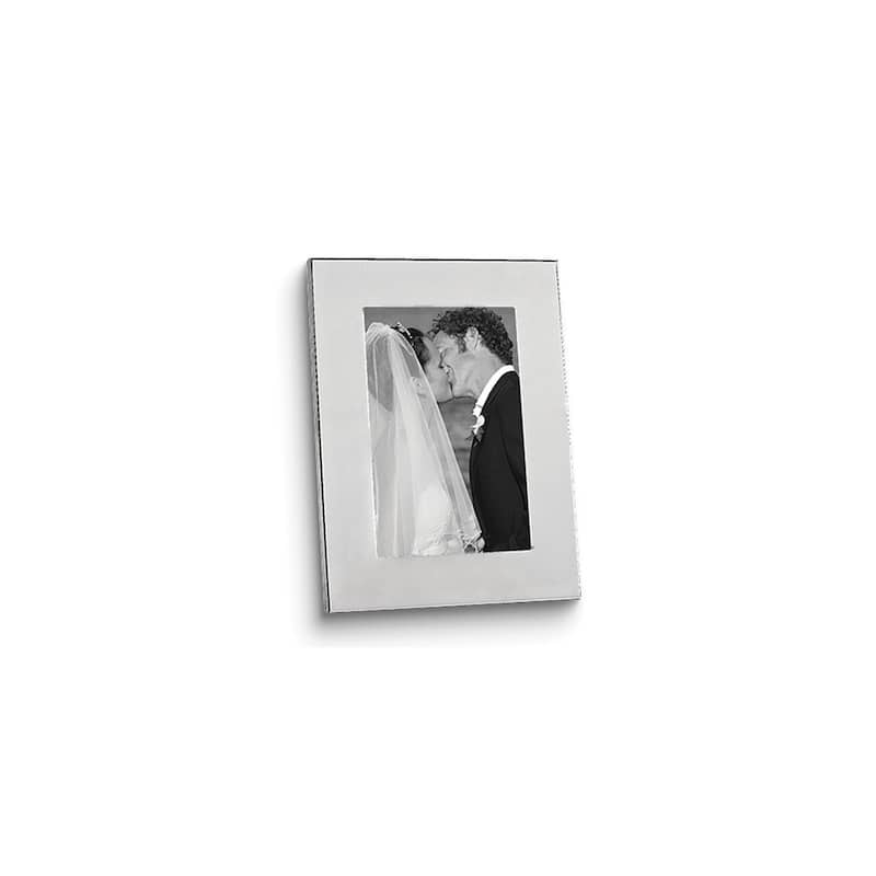 Curata Nickel-Plated Pearl Finish 5x7 Frame with Flocked Backing