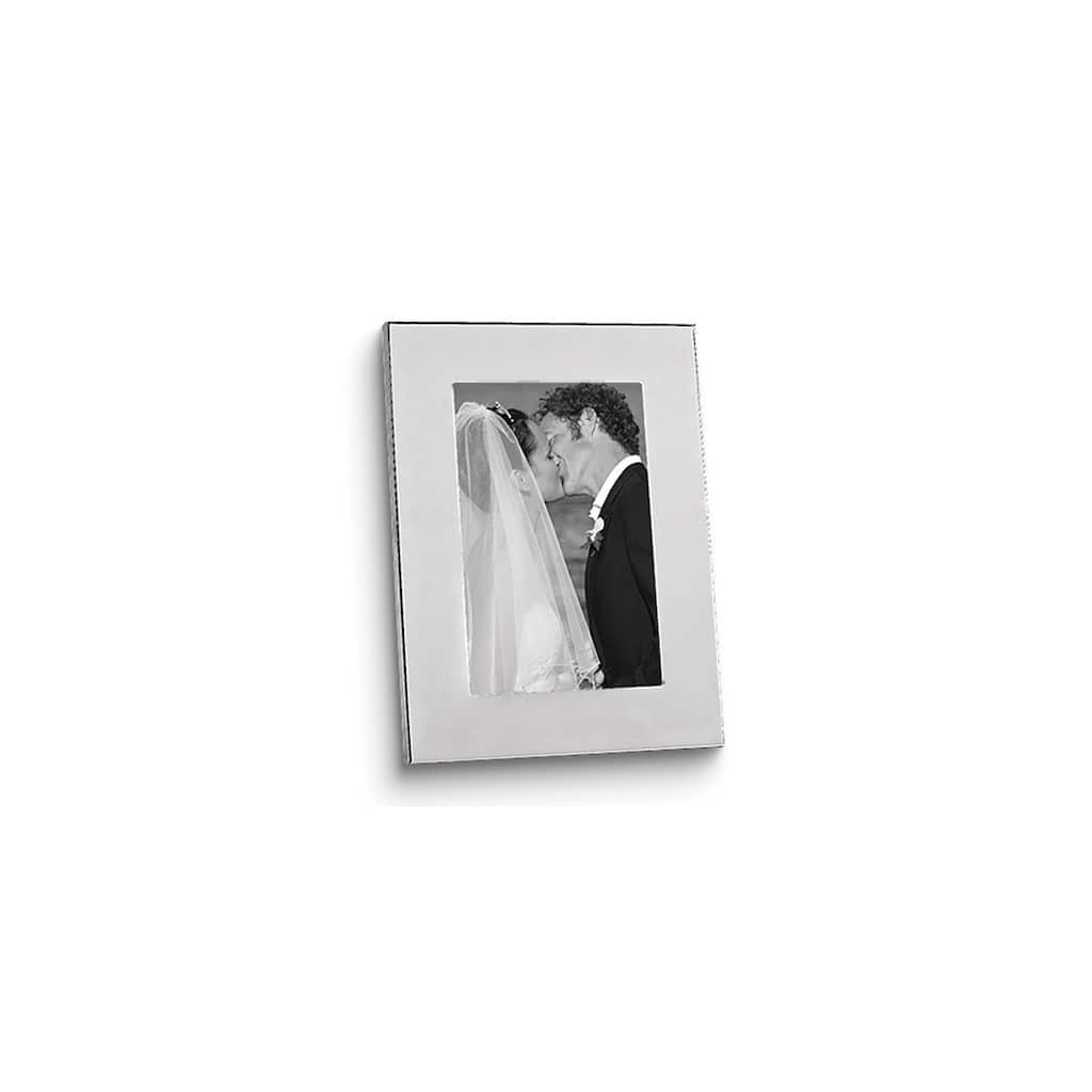 Curata Nickel-Plated Pearl Finish 5x7 Frame with Flocked Backing