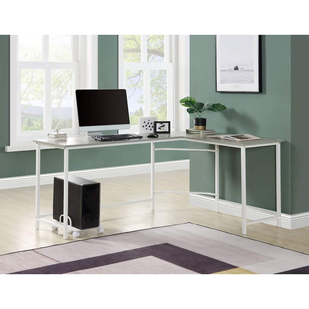 Bambina Gray & White Finish Computer Desk