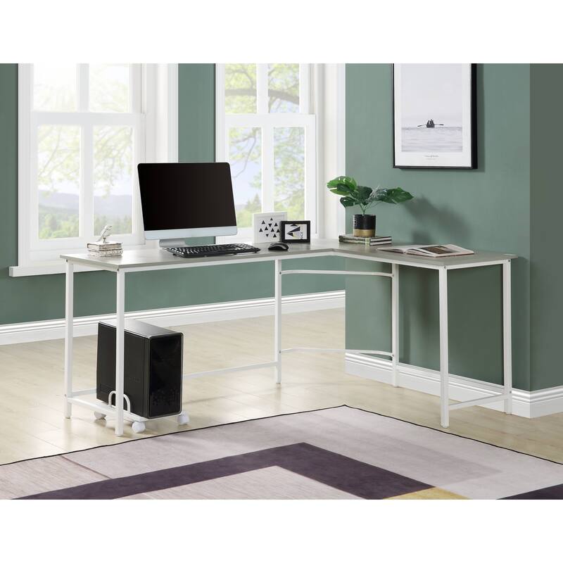 Bambina Gray & White Finish Computer Desk