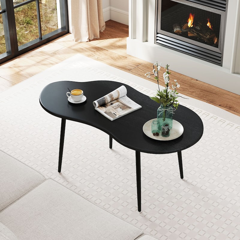 Gymax Cloud Shape Coffee TableIrregular Center Table w/ Metal