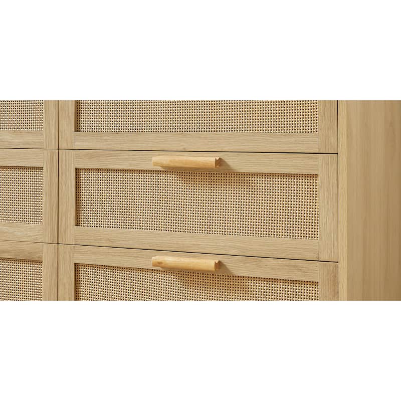 Bedroom Dresser with Rattan Fronts