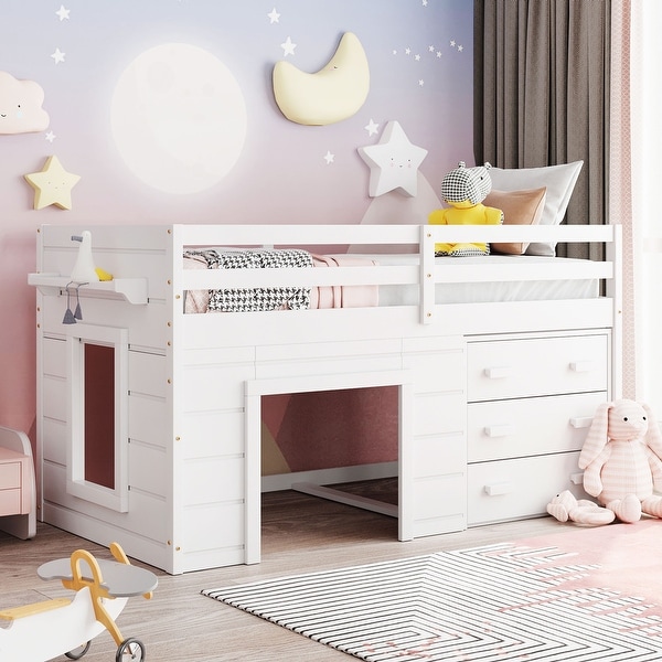Youth loft bed with storage hotsell