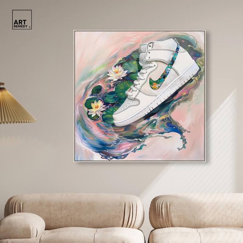 Lilypads Sneaker Splash Canvas by Art Remedy
