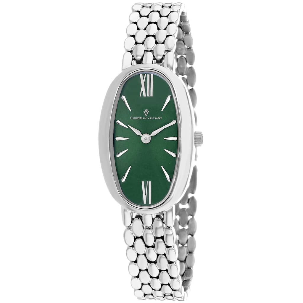 Christian Van Sant Women's Lucia Green Dial Watch - CV1813 - One Size