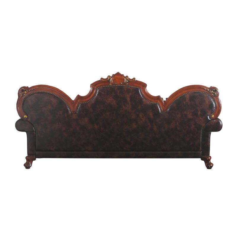 Deveraux Honey Diamond Tufted Sofa with 5 Pillows