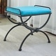 preview thumbnail 4 of 7, Cambridge Iron Vanity Stool with Cushion Aqua Blue