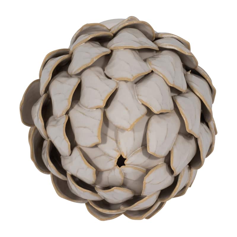Sagebrook Home Ceramic 10" Ivory Artichoke Sculpture, Crafted from high-quality ceramic - 6" x 6" x 10"