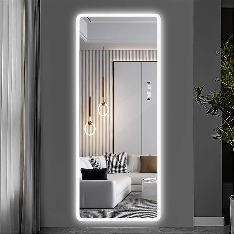 22 Inches Rectangular Frameless Wall Mounted LED Full Length Mirror - 22" X 65"