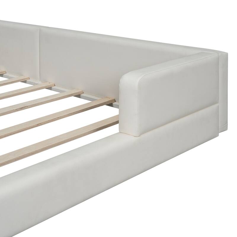 Queen Size Upholstered Platform Bed with 2 Reading Lights