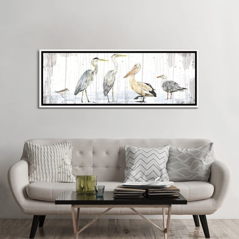 iCanvas "Birds of the Coast Rustic Panel" by Tara Reed Framed Canvas Print