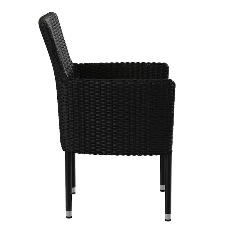 Indoor/Outdoor Wicker Wrapped Steel Frame Patio Chairs & Cushions