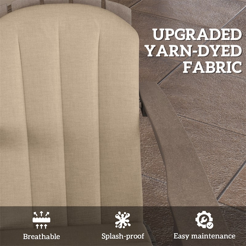 Yarn-Dyed Fabric Adirondack Chair Cushions with Foam Padding Set of 4 - 48.8" L x 19.7" W x 1.6" D