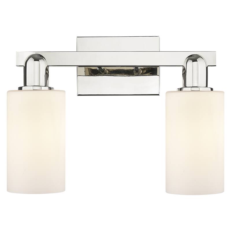 Innovations Lighting Endless Possibilities Arcadia - Clymer - 2 Light 15" Bath Vanity Light - Polished Nickel/Matte White
