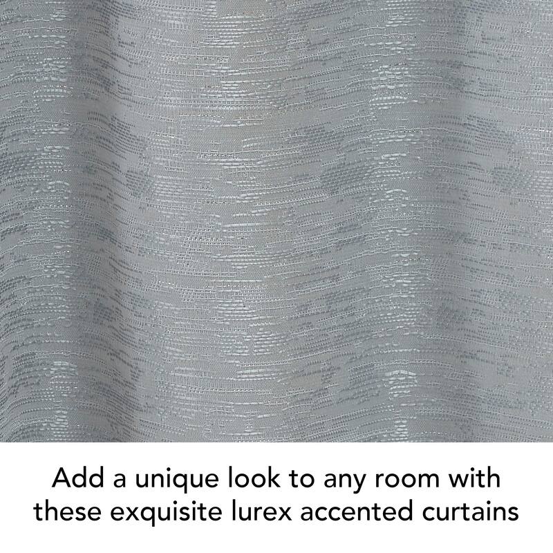 Creative Home Ideas Melinda Lurex Jacquard Back Tab Window Curtain Panel Pair with Tiebacks
