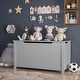 preview thumbnail 4 of 26, Wooden Toy Box with Safety Hinged Lid for Kids Aged 2+
