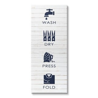 Stupell Rustic Wash Dry Press Fold Laundry Text Quote Canvas Wall Art ...