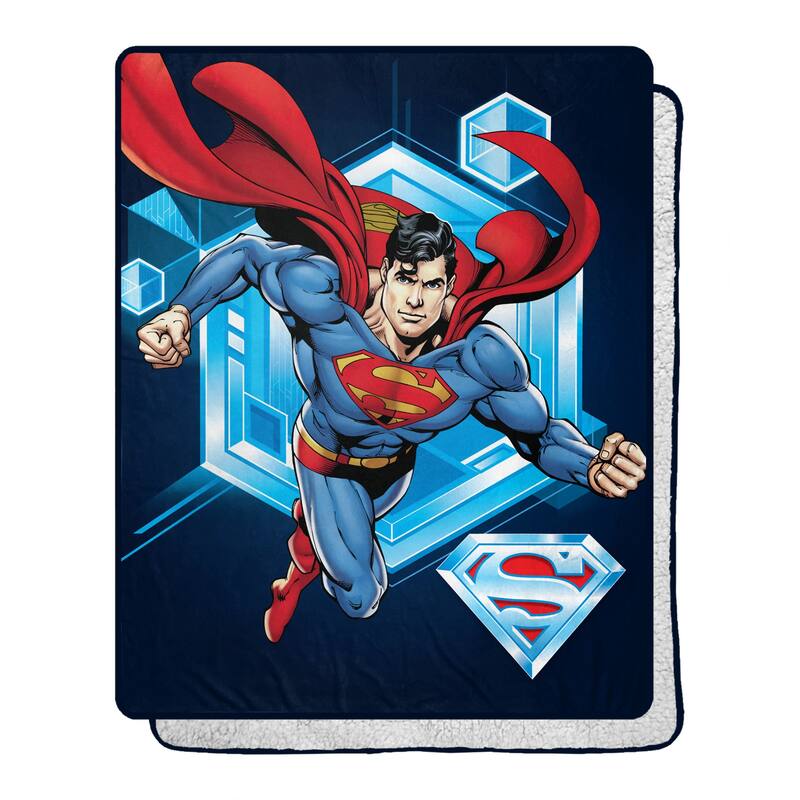 Warner Brothers Superman To the Rescue Silk Touch Sherpa Baby Blanket