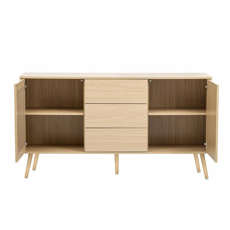 Modern Cabinet with 2 Doors and 3 Drawers