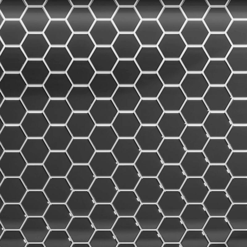 Cruz Bay Studio MKT2853 3" Beehive - 10" x 12" Geometric Wall Tile - - Carbon Gloss