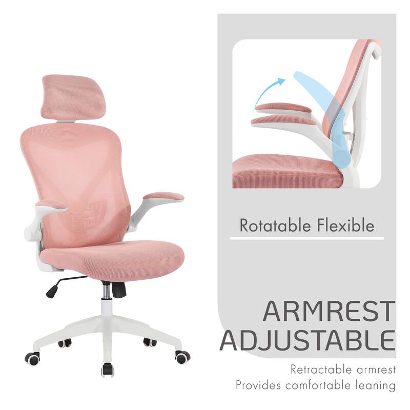 Porthos Home Raif Office Chair, Mesh Back, Central Tilt, Flip-up Armrests