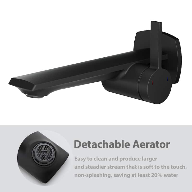 Modland Wall Mount Single Hole Bathroom Faucet, NSF/CUPC Certified & Salt Spray 8 (Matte Black/Rose Gold)