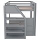 preview thumbnail 5 of 22, Full Size Convertible Bunk Bed with Staircase, Table and Drawers