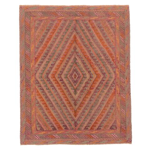 ECARPETGALLERY Hand-knotted Tajik Caucasian Teal Wool Rug - 4'9 x 5'11