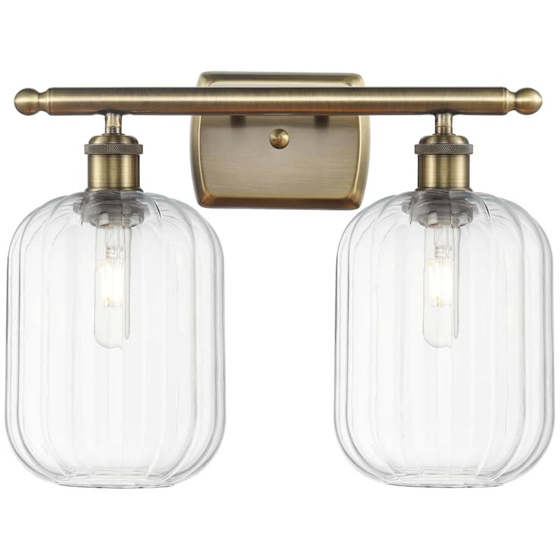 Innovations Lighting 516-2W-13-17 Preston Vanity Preston 2 Light 17" - Antique Brass / Clear
