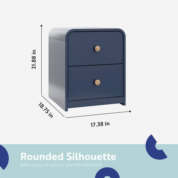 dimension image slide 0 of 4, Storkcraft Next Santos 2-Drawer Nightstand