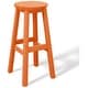 preview thumbnail 65 of 97, Laguna Hdpe All Weather Outdoor Patio 29" Round Bar Stool Orange