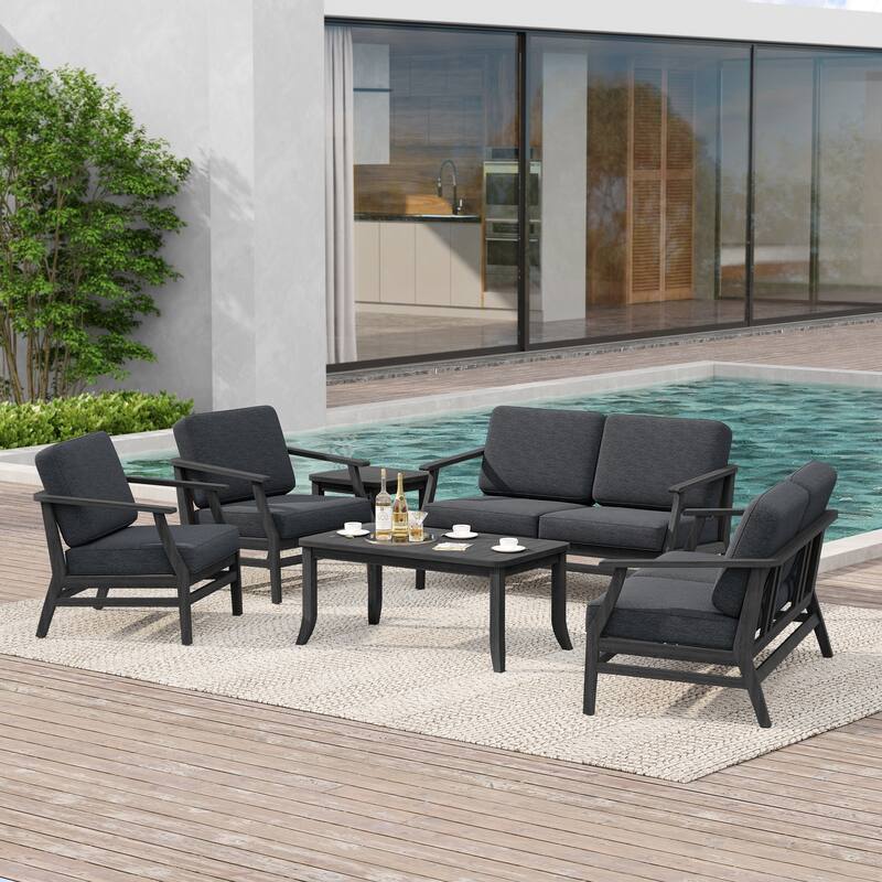 Large Outdoor Conversation Set with Patio Chairs, Loveseat, Tables